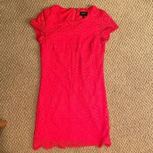 Laundry By Shelli Segal Lace Mini Dress in Bright Red